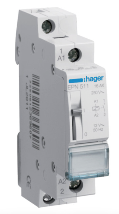 Hager Impulsrelais 1xMaker 16a /230V|Spoel 12Vac - EPN511 - 3250612369607 - Hager Hager Impulsrelais 1xMaker 16a /230V|Spoel 12Vac - EPN511 - 3250612369607 - Hager