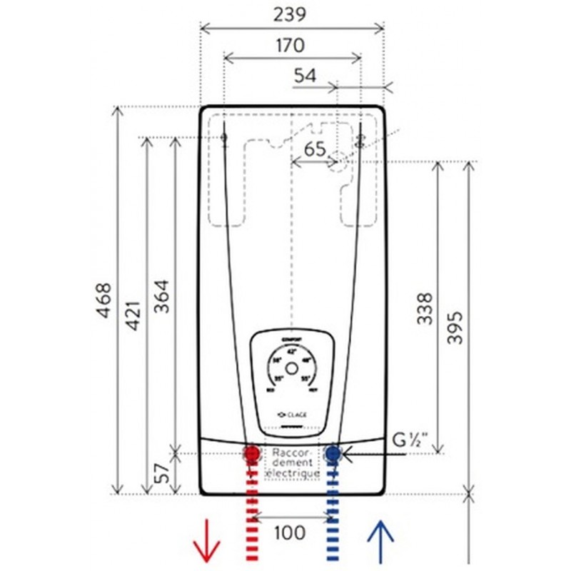 Clage CEX Douche doorstroomboiler 11/13 LCD - 26433 - 3 Fase/20A - 6.0ltr/m tot max.60°C - h29,4cmXb17,7cmXd10,4cm - bovenbouwmontage - 4010436264330 - CLAGE Clage CEX Douche doorstroomboiler 11/13 LCD - 26433 - 3 Fase/20A - 6.0ltr/m tot max.60°C - h29,4cmXb17,7cmXd10,4cm - bovenbouwmontage - 4010436264330 - CLAGE