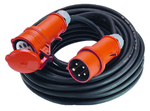 Mennekes CEE-rubberen verlengkabel met CEE-stekker, CEE-verlengsnoer, voorgemonteerd, 5-Meter , H07RN-F5G2.5, 16A5p, zwart, oliebestendig - - 