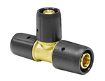 Ptc Messing Push to push T-stuk 20x16x20 tbv chaletsbouw, houtenskeletbouw, stacaravans etc. - geen perstang nodig - click en go! - SPT201620 - Ptec