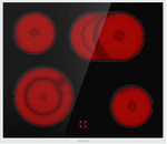 Gorenje ECD643BX Keramische kookplaat, 60cm breed, bediening via oven, braadzone, zwart met roestvrijstalen frame - 230V/2x230V - 7KW - 3838782120824 - 