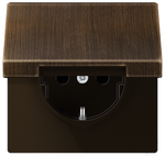 Jung LS Range - Wandcontactdoos met klep ME1520NKLAT Messing antiek - 4011377113091 - Jung