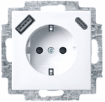 ABB Busch-Jaeger Balance SI - Wandcontactdoos EUCB2USBAC-914 Alpinwit - 4011395329153 - Busch-Jaeger