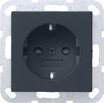Gira Systeem 55 - Wandcontactdoos KINDVEILIG 4755005 ZWART mat - 4010337093862 - GIRA