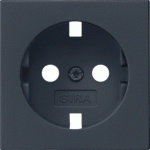 Gira Systeem 55 - Centraalplaat stopcontact 4920005 Zwart mat - 4010337091844 - GIRA