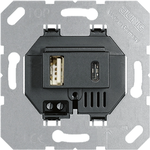 USB-laadcontactdoos USB 15 CA SW -  1 x type A + 1 x type C, zwart - 4011377176843 - Jung
