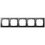 Hager Berker S1 Zwart Mat - Afdekraam 5 voudig - 10159949 - 