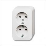 ABB Busch-Jaeger Opbouw - Wandcontactdoos 202 EAP/11W -2TKA00003934 wit - 6438199005799 - Busch-Jaeger