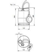 Grundfos Unilift KP 150-A1 Vuilwaterdompelpomp kabellengte 10 meter | 011H1600 - opvoerhoogte 5,5 meter - 8,5M3/H - 5700391115486 - grundfos