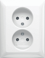 ABB Busch-Jaeger Balance SI glanzend wit - KINDVEILIG wandcontactdoos 202 UJR-914 - 6438199005522 - Busch-Jaeger