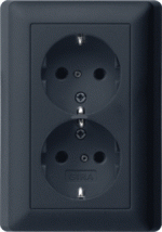 Gira Systeem 55 - Wandcontactdoos KINDVEILIG 0783005 ZWART MAT - 4010337037507 - GIRA