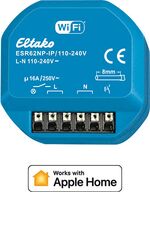 ESR62NP-IP/110-240V Impulsschakelaar relais IP via Wi-Fi, 1 NO contact niet potentiaal vrij 16A. Apple Home gecertificeerd, REST API en gebouwd voor Matter - 30062001 - 4010312324677 - Eltako