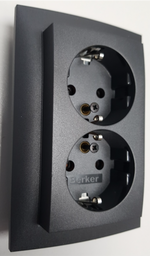 Hager Berker S1 Zwart Mat - wandcontactdoos 47741606 - 4011334452614 - Hager Berker