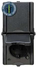 KOPP ProAQA voorbedraad WCD IP44 2V RA verticaal zwart - 947506003 - buitenstopcontact - 4008224658928|85929 - 