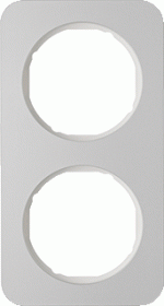 Hager Berker R1 aluminium/ polarwit - Afdekraam 10122174 - 4011334392637 - Berker