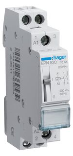 Hager Impulsrelais 16A 230VAC 2x MAAK EPN520 - spoelspanning AC230V |DC 90-120V - 3250612369539 - Hager