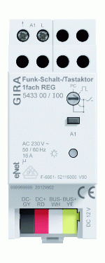 Gira 543300 eNet draadloze schakel- of drukactuator 1-voudig - 4010337774273 - GIRA