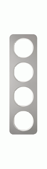 Hager Berker R1 edelstaal/ polarwit - Afdekraam 10142114 - 4011334392811 - Berker