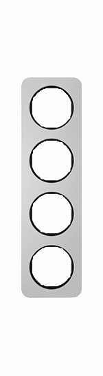 Hager Berker R1 aluminium/ zwart - Afdekraam 10142184 - 4011334392859 - 