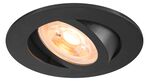 SLV 1007369 NEW TRIA 68, plafondinbouwlamp, rond GU10, zwart - inbouwgat 68mm - 4024163276207 - SLV