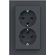 Hager Berker S1 Zwart Mat - wandcontactdoos WAS2175AT - 47741606 - 4011334452614 - Hager Berker