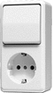 Jung AP600 wit combinatie wandcontactdoos/schakelaars